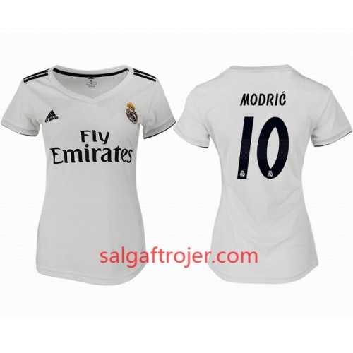 Real Madrid Fodboldtrøjer MODRIC 10 Dame Hjemmebanesæt 2018/19 Kort ærmer Real Madrid Fodboldtrøjer MODRIC 10 Dame Hjemmebanesæt 2018/19 Kort ærmer